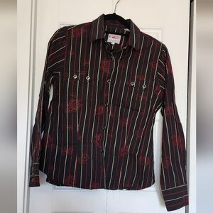 Black Roper Western Cotton Riding Shirt